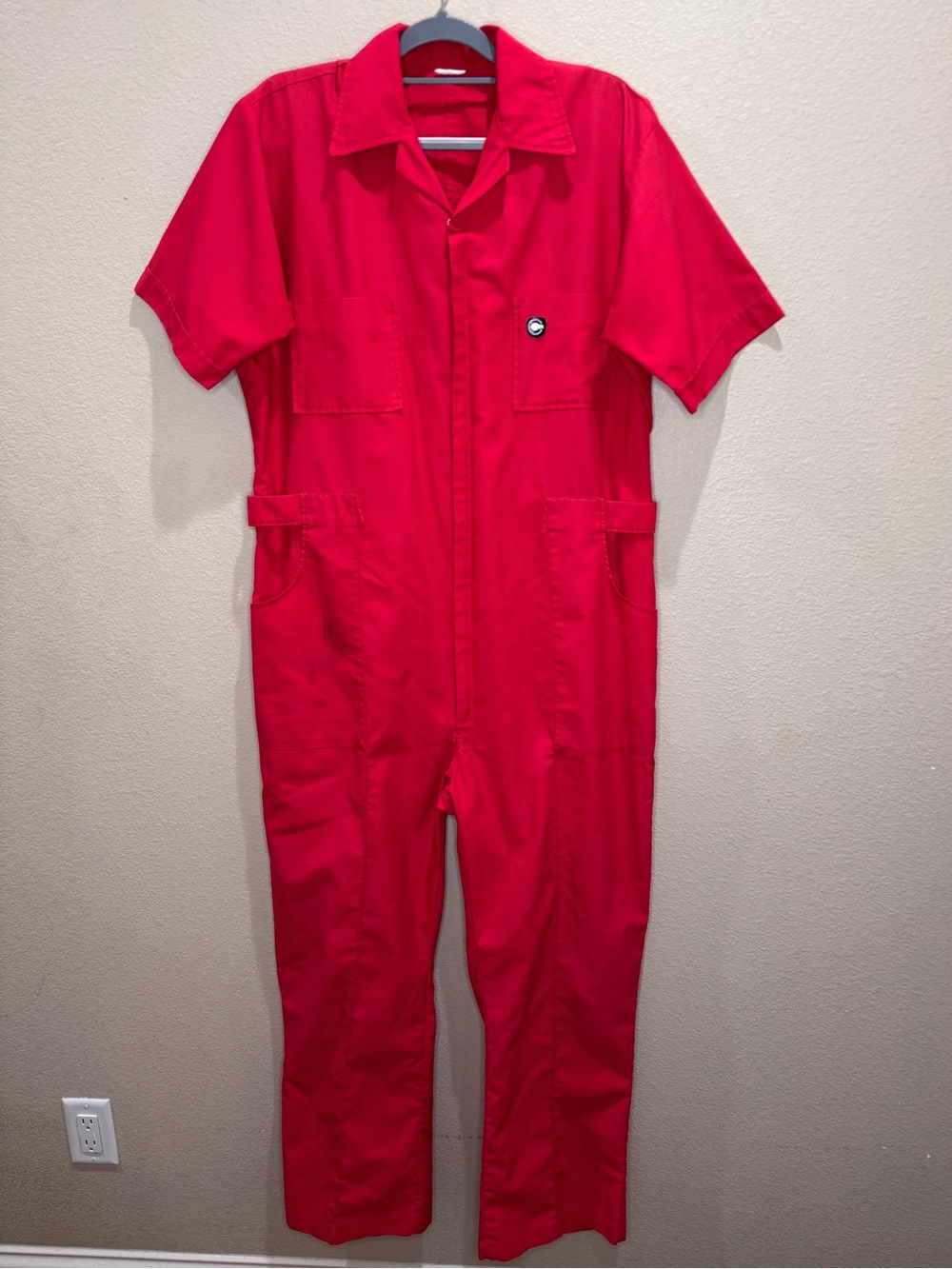 Vintage Para Suit Red Workwear Coveralls Jumpsuit Men's 42R Made in USA